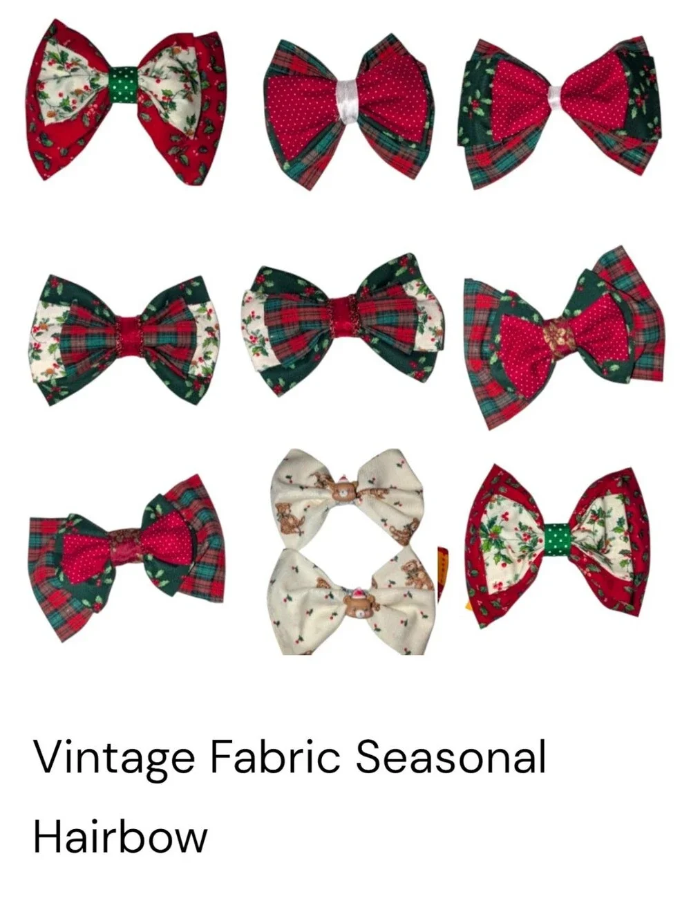 Vintage Fabric Seasonal Hairbows